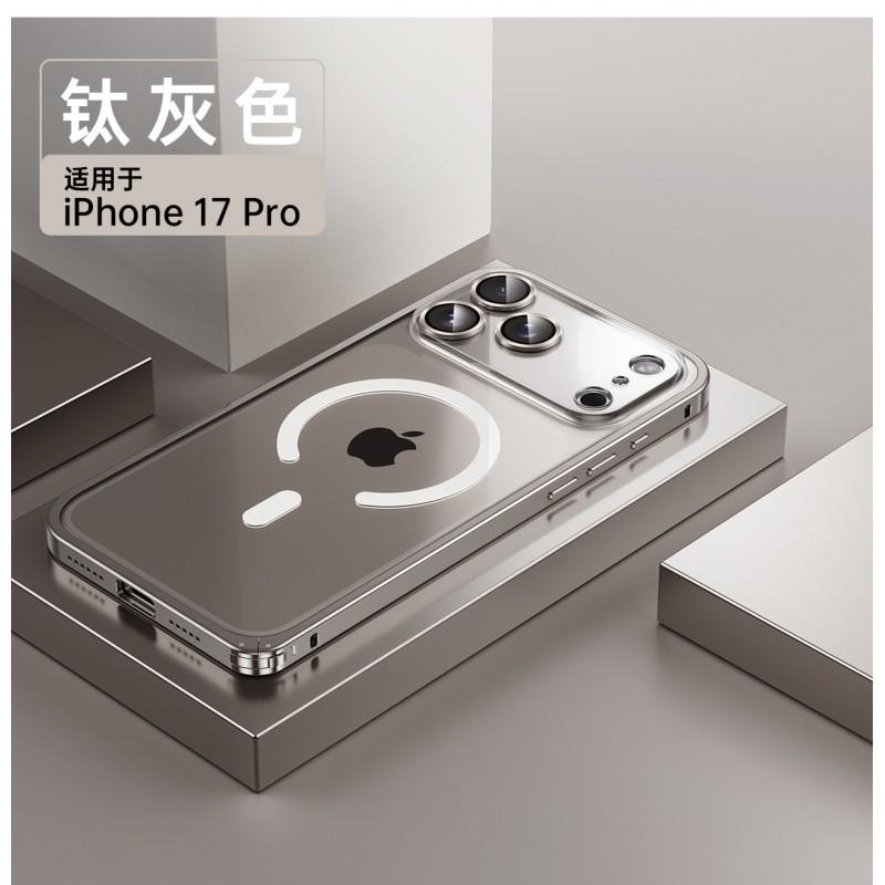 Magnetic Snap Case IPhone 16 Pro Max With Metal Frame Transparent Lens Cover Shockproof Anti-Fingerprint