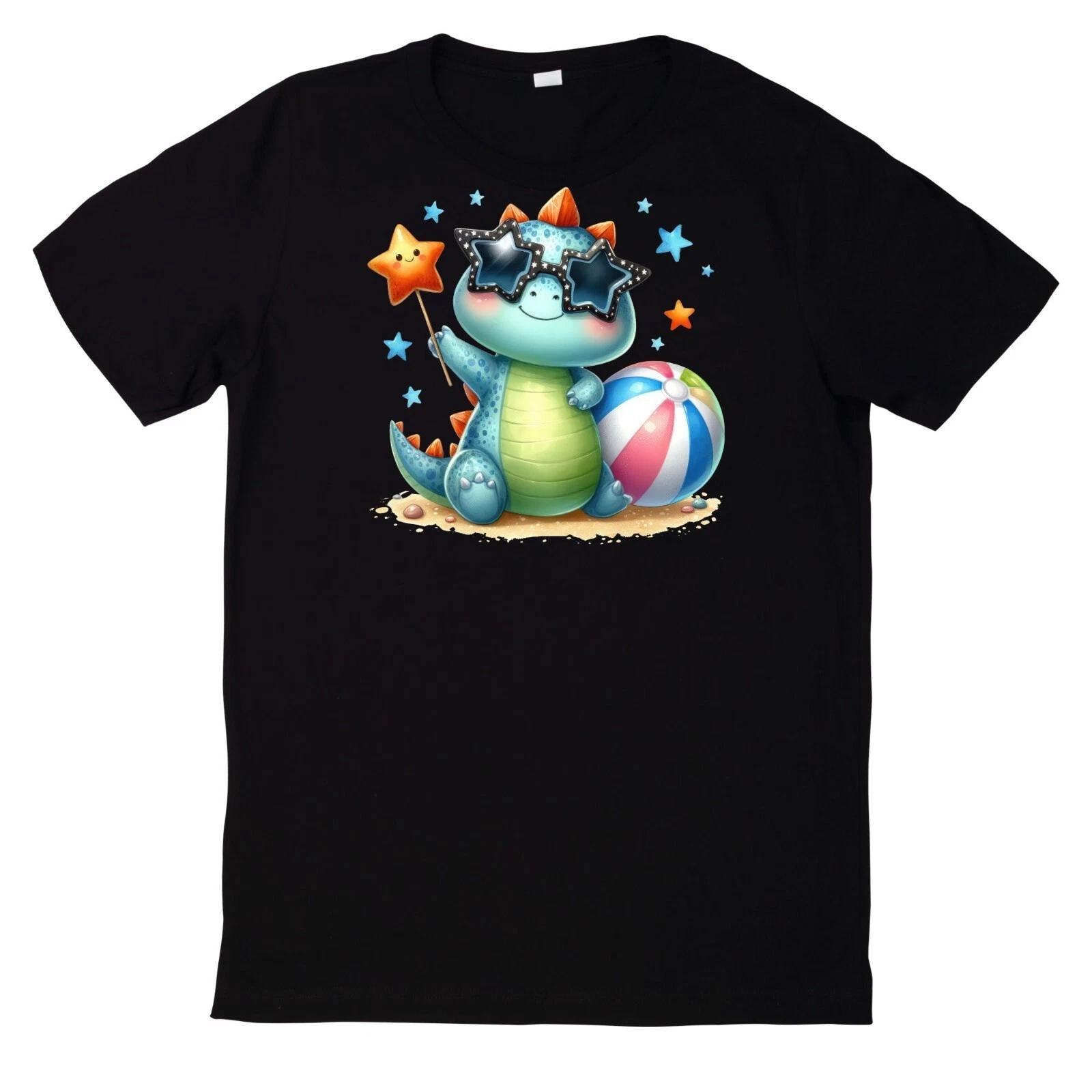 T-Shirt Niedliches Dinosaurier in der Poolparty M