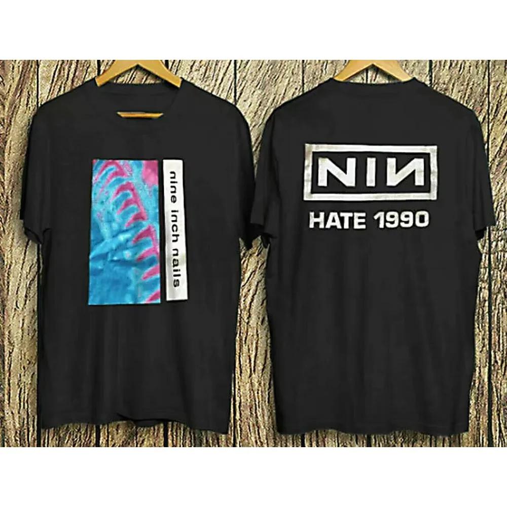 Novelty Nine Inch Nails NIN T-Shirts Men Crew Neck Cotton Short Sleeve T Shirt Hip Hop Women Band Tshirt Summer Tops Clothing