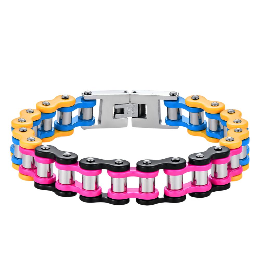 Stainless Steel Waterproof Anti Non Tarnish Personalized Hip Hop Fine Fashion Jewelry Punk Men's Biker Chain Bracelet