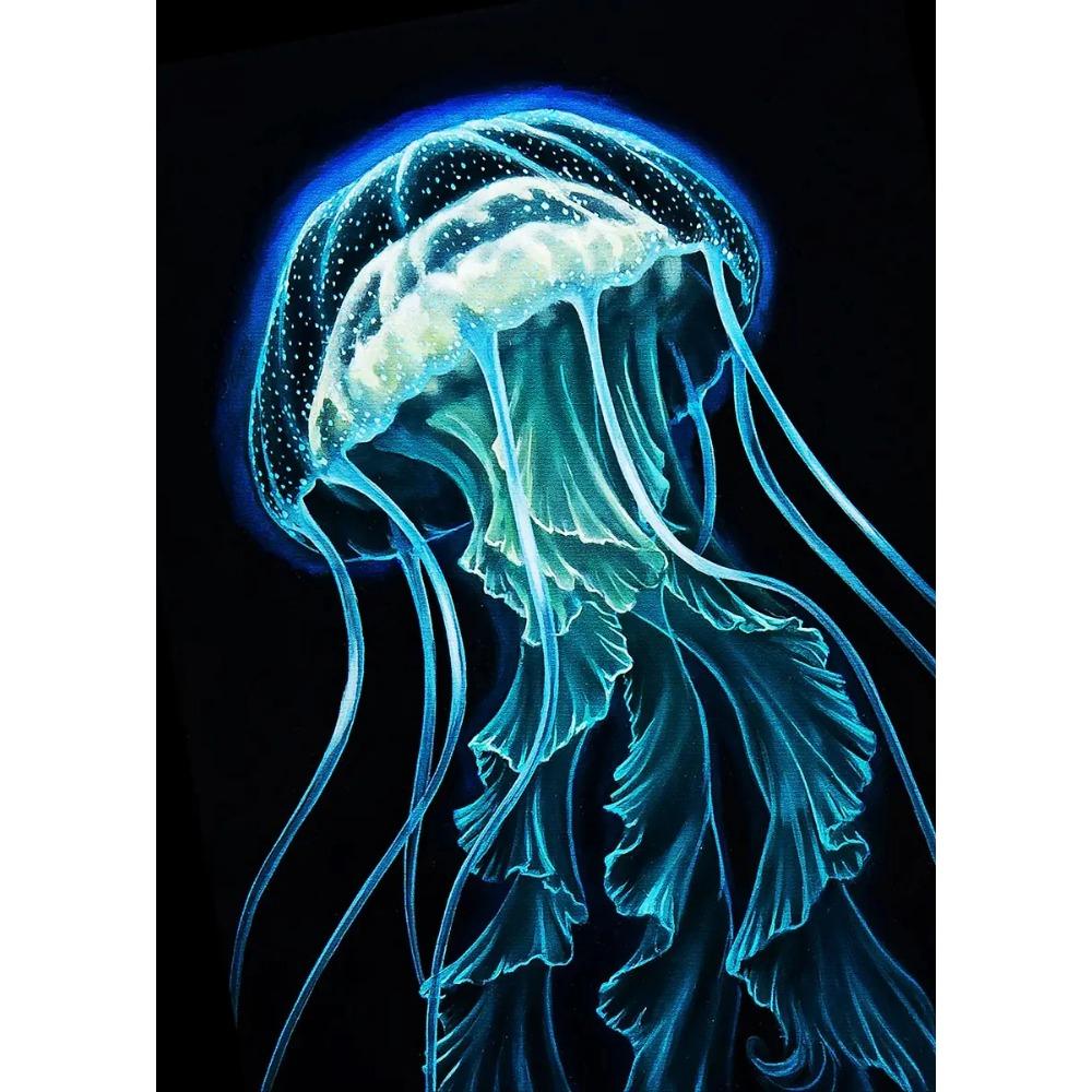 Vibrant Colorful Jellyfish Marine Wildlife Posters Nautical Coral Prints Canvas Painting Wall Art Picture Home Living Room Decor