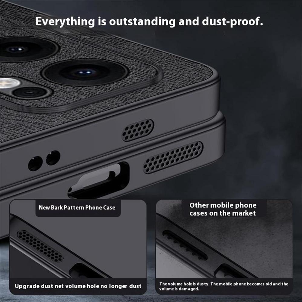 Dla Oppo Reno13 F 5G (Reno 13 FS 5G)/Etui 4G Tekstura Drewna Pokryte Skórą PU PC TPU Pokrowiec na Telefon