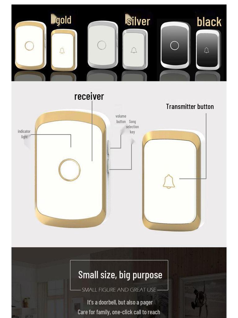 Wireless Smart Long-Range Doorbell & Elderly Pager