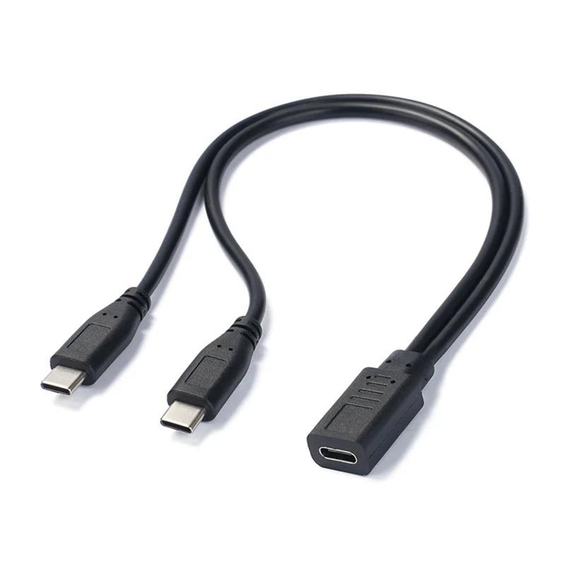 Usb C Cable Splitter Type C 1 To 2 Extension Cable Wire For Pc Phone Tablet 15W 3A Power Adapter Cord Charging Converter Line