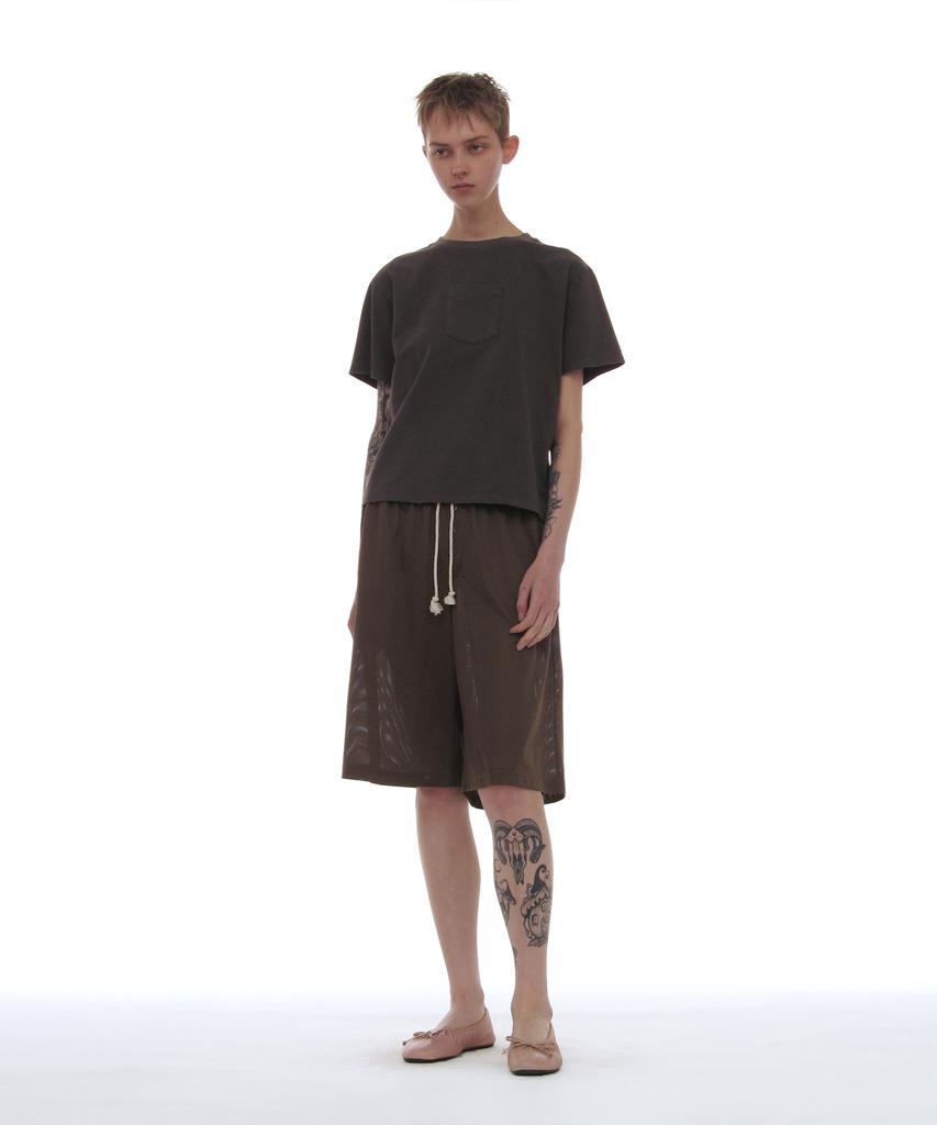 PARTIMENTO WOMEN Pwc Garment Dyed Pocket Tee_Charcoal