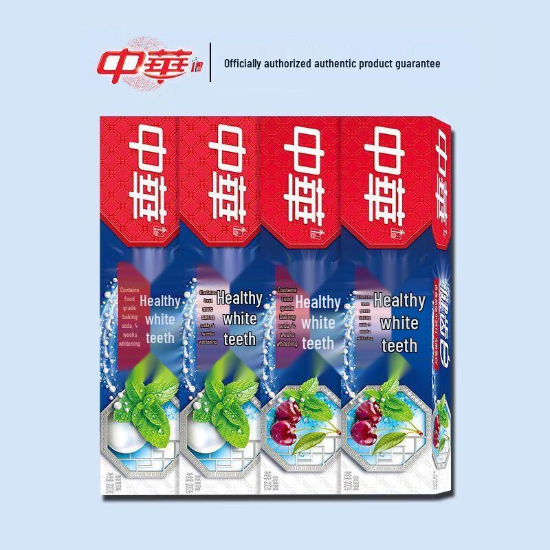 Zhonghua Baking Soda Whitening Toothpaste 4-Pack (Mint & Fruity)
