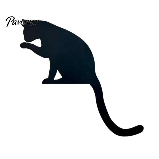 Lustiger Dekorativer Türwinkel Holzschwarz Katze Topper, Minimalistisches Silhouette Rahmen Schild, Stabiler Schnallen Topper Dekor für Wohnzimmer Schlafzimmer & Liebhaber Niedlich