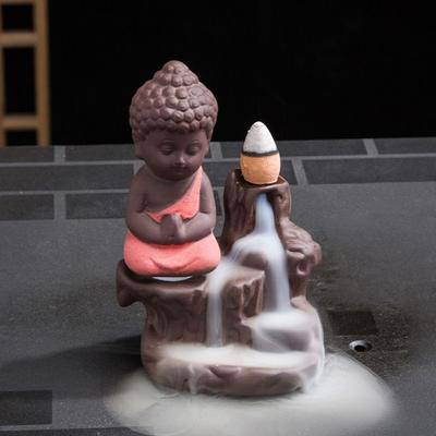Ohne Räucherstäbchen Buddha Rückfluss Räucherkegel Halter Keramik Handgefertigt Tathagata Aroma Diffusor Rückfluss Zen-ähnlich Buddha Räucherschale