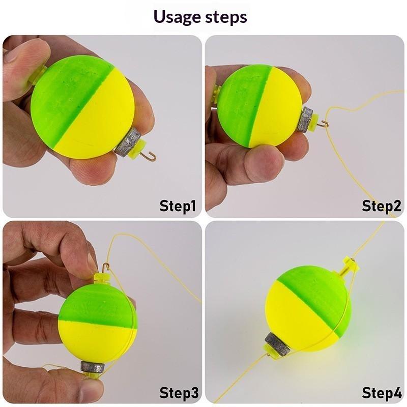 5Pcs Snap-On Ball Fishing Bobber Floats Kit Handmade Eva Foam Corks Fishing Bobbers For Crappie Bluegill Panfish Catfish