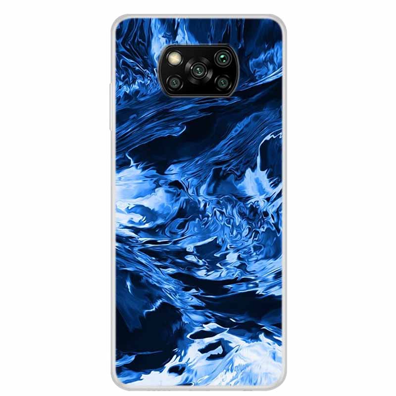 For Poco X3 Pro Case X3 NFC 6.67" Clear Marble Soft TPU Silicone Back Case for Xiaomi Poco X3 NFC Phone Covers Shockproof Fundas