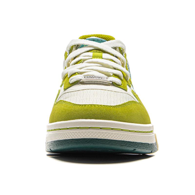 Li Ning Weiw Pro Trendy Versatile Durable Low-Top Skate Shoes Unisex Sneakers Cream-White Rainforest-Green AECV007-3