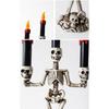 Halloween Skeleton Candle Holder with Flameless Candle LED Light Decorative Table Lamp for Halloween Party Centerpieces