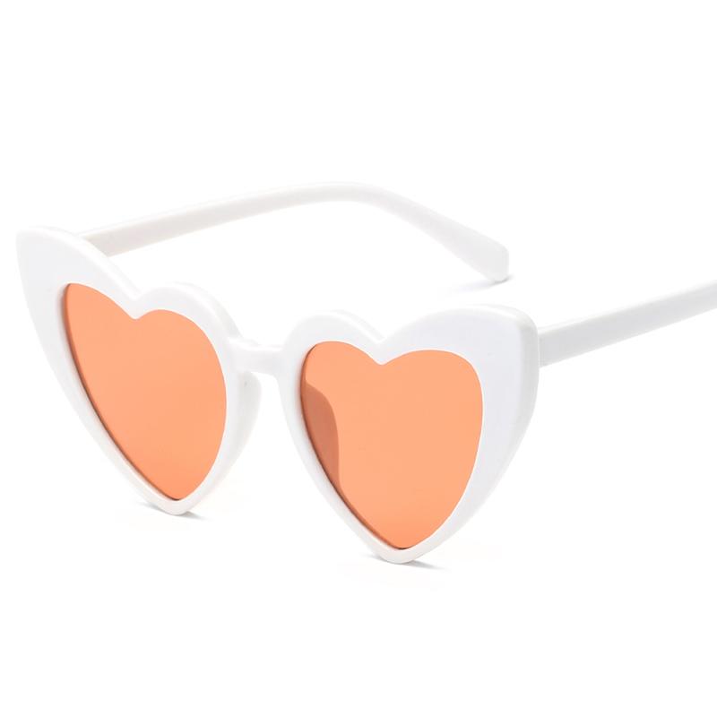 Heart Shaped Sunglasses Women Cat Eye Retro Love UV400 Black White Brand Eyewear Female Sun Glasses Men Shade