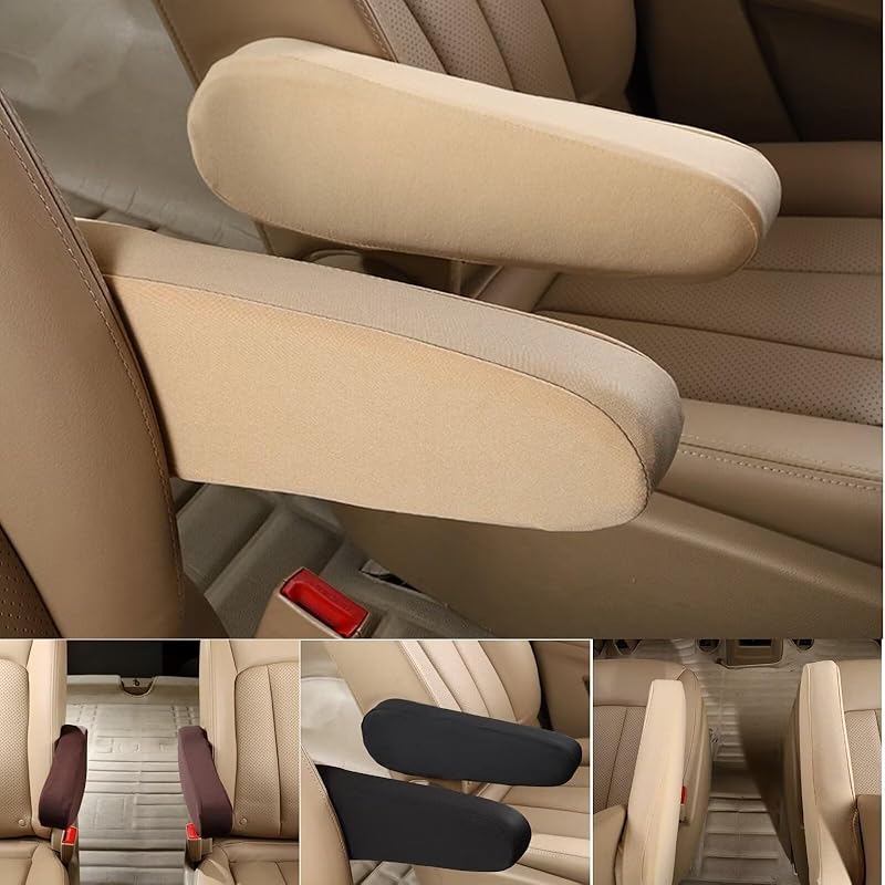 2 шт. Чехлы на подлокотники автомобильных сидений, Чехол на подлокотник переднего сиденья автомобиля, Защитный чехол для подлокотника автомобиля, Чехол на подлокотник автомобиля, Чехол на сиденье автомобиля с подлокотником, Ручка сиденья автомобиля бежевы
