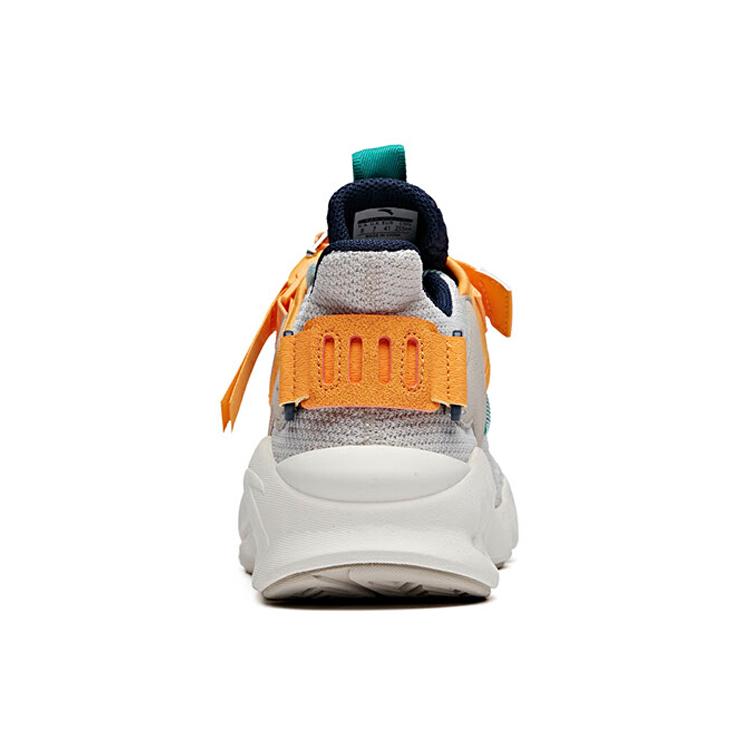 Anta Bastard Cushioning Slip Resistant Abrasion Resistant Breathable Low top Chunky Sneakers Men's White Green Orange 112028085-4