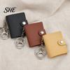 Small Photo Holder Mini Leather Album Keychain with Lobster Clasp, PU Material, Ideal for Storing Portable Case ID Photos, Polaroids & Collectible