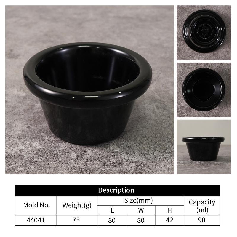 Sauce Bowl Round Glossy Melamine Black Mini Dipping Cup American Tableware For Cafe For The Kitchen