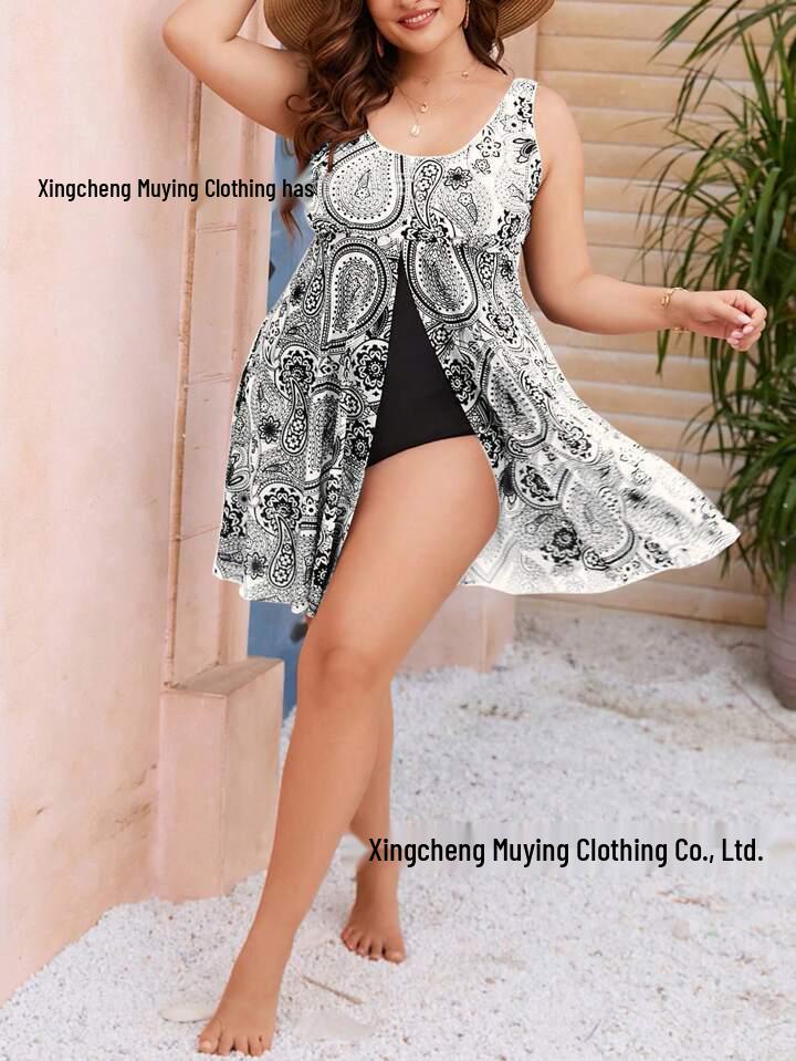 2024 European & American Backless Plus Size One-Piece Swimsuit for Women