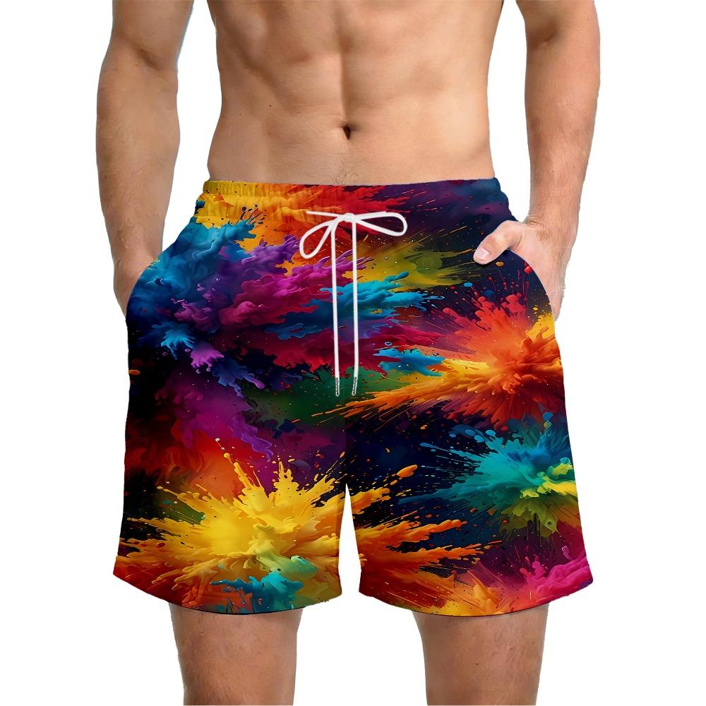 Men's Shorts Creative Colorful 3D Printed Shorts Loose Casual Plus Size Breathable Vacation Style Summer Versatile Shorts