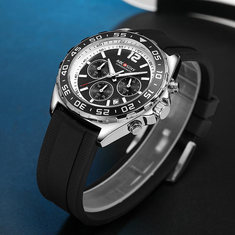 Mode Datum Quarz Herrenuhren Luxus Herrenuhr Chronograph Sport Herren Armbanduhr Relogio Masculino