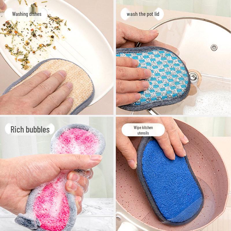 Double-Sided Non-Stick Dishwashing Sponge Eraser - Magic Scouring Pad for Kitchen