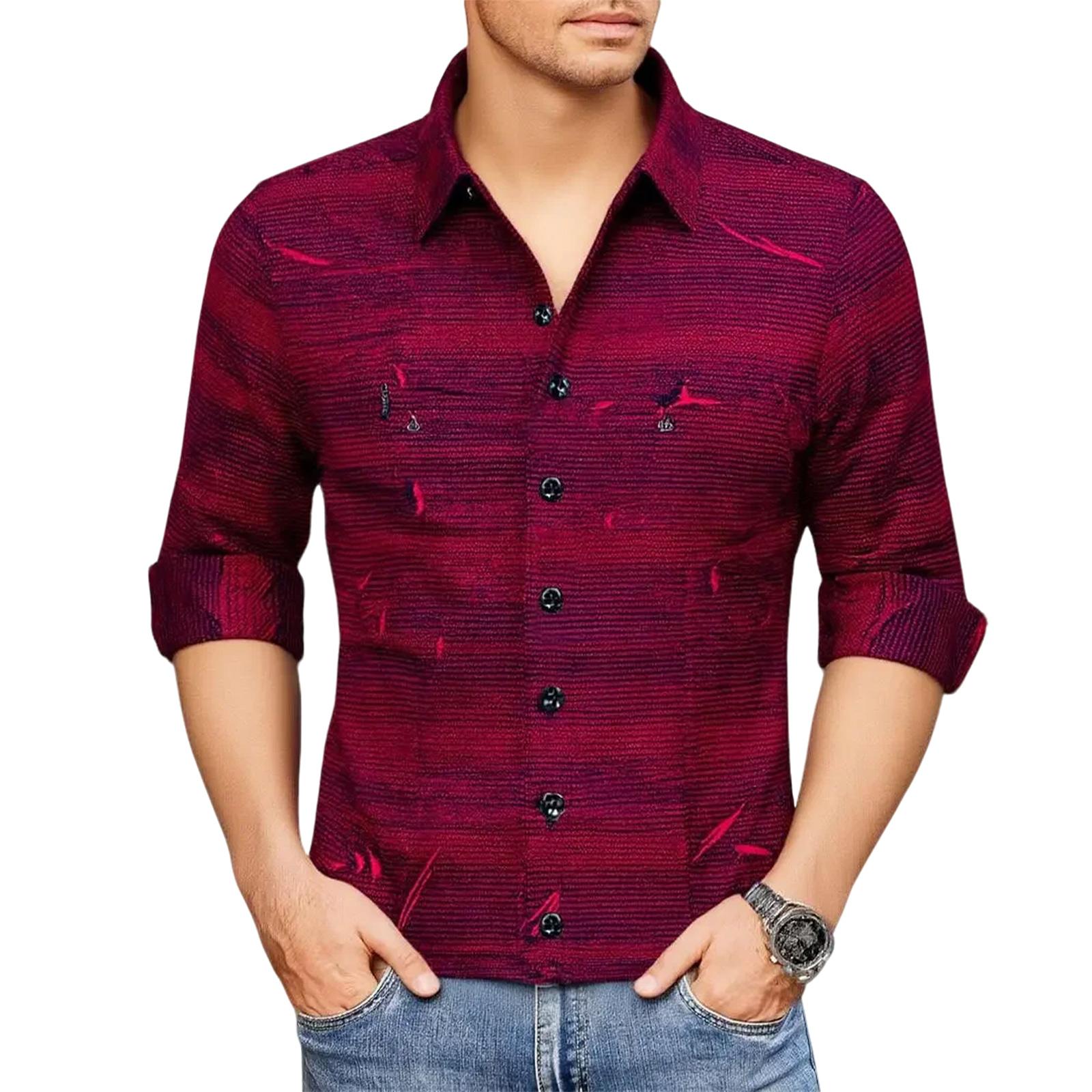 Мужская модная свободная двусторонняя флисовая теплая рубашка с длинным рукавом XXL фиолетовый