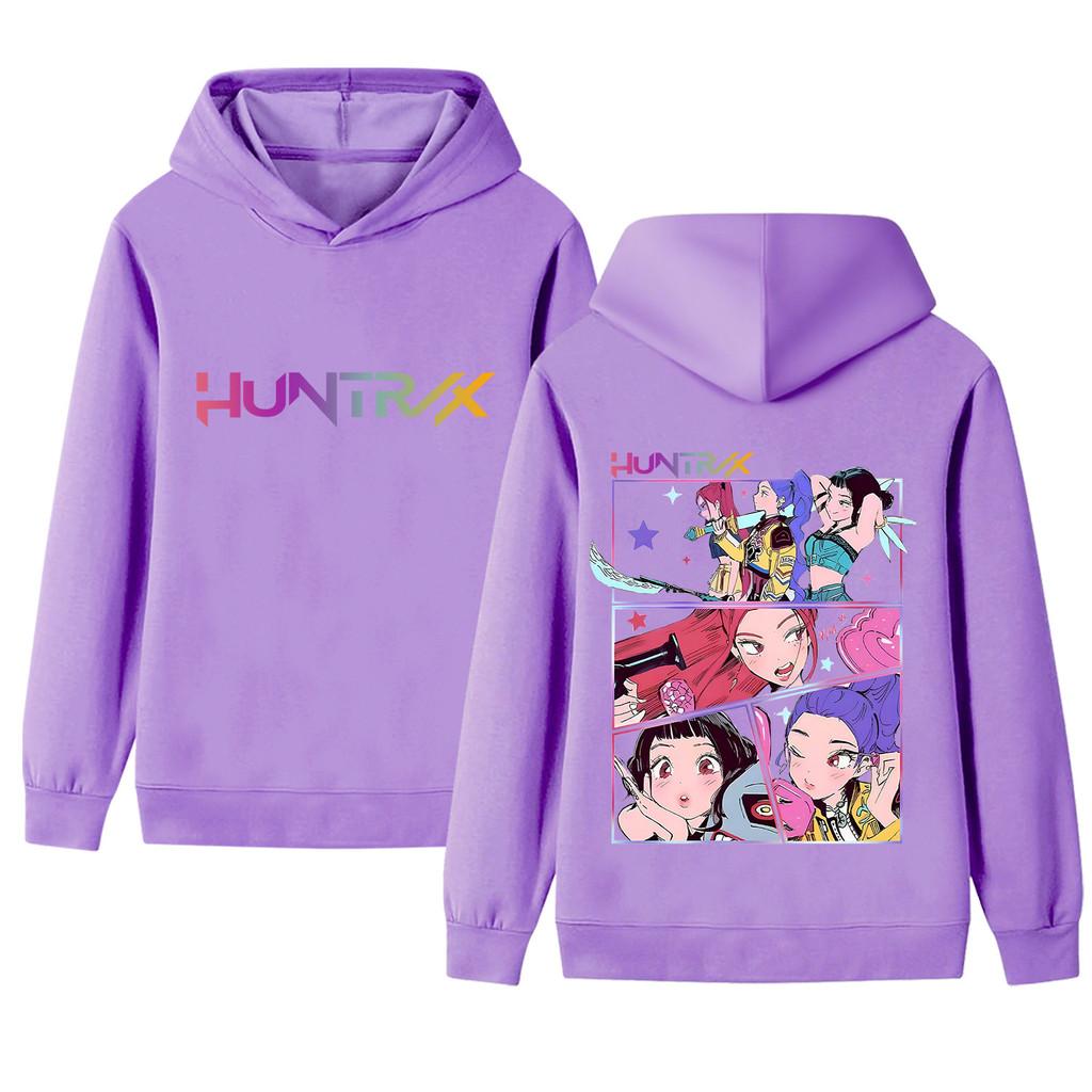 B1218-2 Kids Boys Girls Kpop Rumi Zoey Mira Double-sided Print Long Sleeves Hoodie