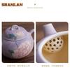 170ml Hand-painted Carved Peony Teapot Vintage Tea Infuser Pot Tea Soaking Kettle With Ball Hole White Tea Drinkware Ornaments