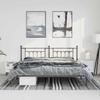 Struttura Letto in Metallo con Testiera Nero 183 x 213 cm
