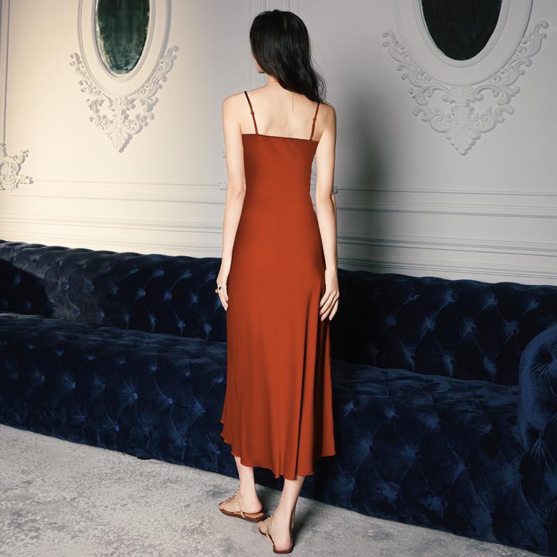 Yaoting Damen Sommer Satin Chiffon Nachthemd - Seiden Camisole Wasserfallkragen Loungewear 2878