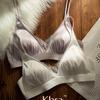 French Satin Lace Wireless Triangle Bra