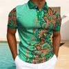 Men's Stylish Patterned Short-sleeve Polo Shirt, Casual Summer Wear