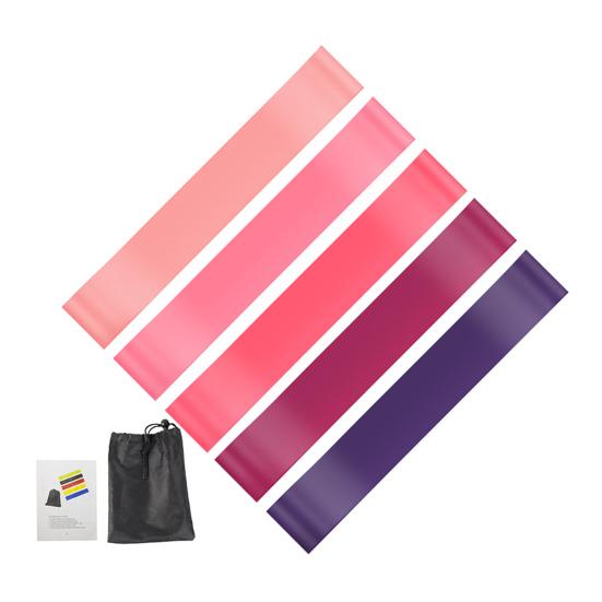 

5Pcs Resistance Bands Set Multi-Level Resistance Elastic Fitness Bands Heavy Duty Exercises Rehabilitation Yoga Bands рожевий