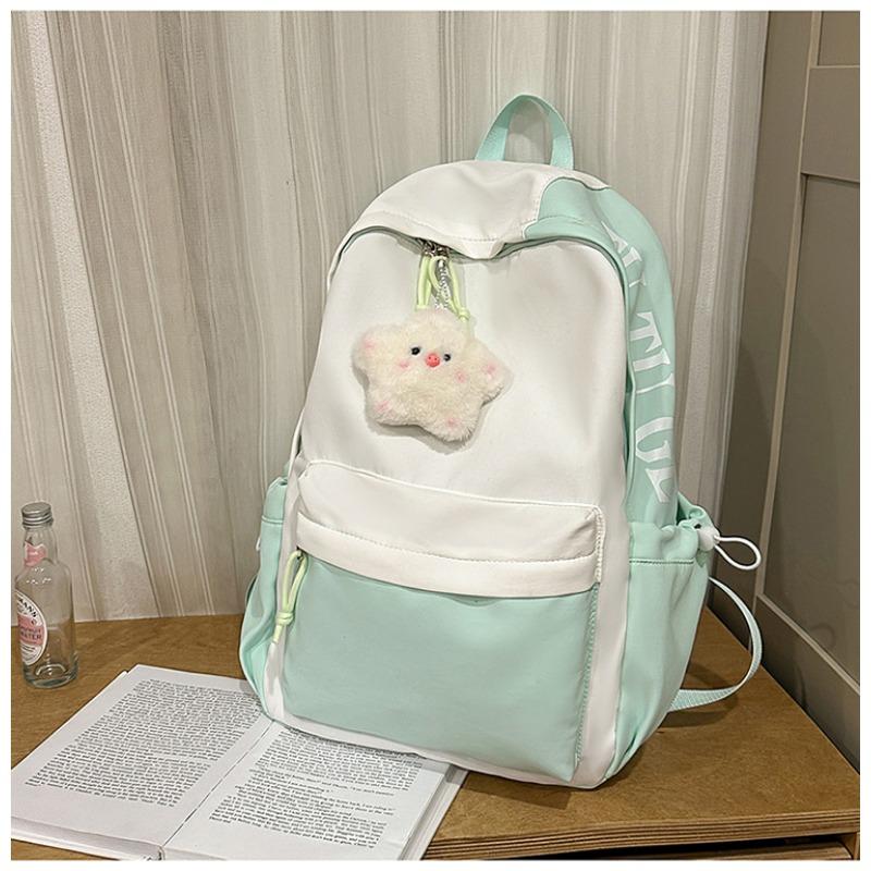 The New Schoolbag Is High-value, Fresh and Sweet Backpack, Female Contrasting Color Splicing, Light Spring Outing, and Large-capacity Backpack.