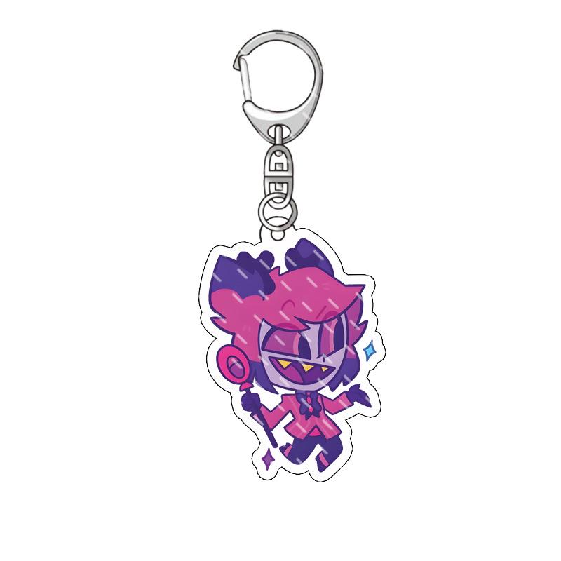 Anime Helluva Boss Q-Version Keychain: Evil Boss Vicchie, Alastor, Angel Pendant 55MM