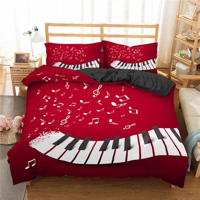 Funda Nórdica Notas Musicales, Funda de Edredón Teclas de Piano Tamaño Twin Queen, Juego de Ropa de Cama Temática Musical Melodía Nota Musical Ropa de Cama 3 Piezas