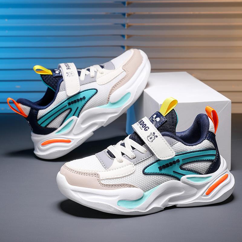 Sneakers New Breathable Childhood Boys Shoes Single Mesh Shoes Children's 2025 Autumn Versatile Middle and Older Children's Shoes Breathable Shock A