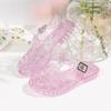 Sandali da Bambina in PVC Glitterato Gelatina Chiusura a Fibbia Scarpe Estive da Spiaggia Retro Intrecciate Traforate per Bambini Piccoli