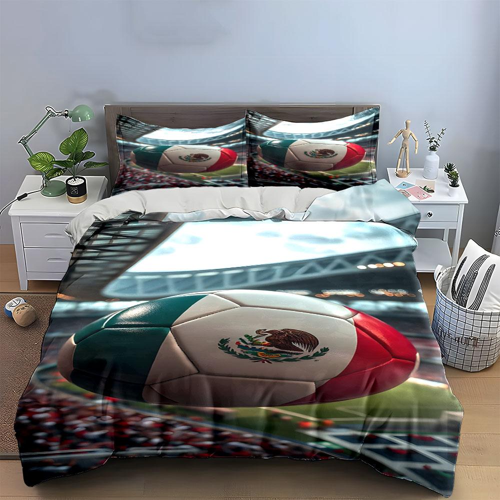 Mexican-themed Soccer Ball. Bedding Sets Duvet Cover Sets Duvet Covers Pillowcases(1*Duvet Cover 2*Pillowcases Without Duvet Insert)