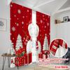 2 Stück, 2D-Flachdruck Beliebte Vorhangpaneele Niedlicher Schneemann Weihnachten Winterurlaub_c (3) 100% Polyester (ohne Stange) Urlaub