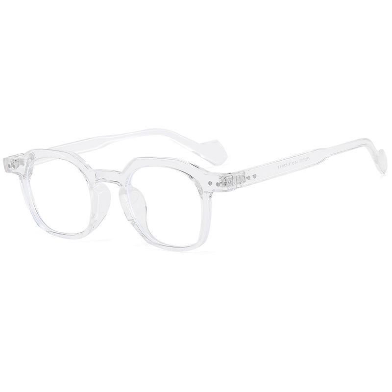 2022 Retro Metal Hinge Square Blue Light Glasses with Rivets