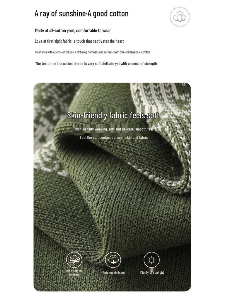 Ethnic Jacquard Crew Neck 100% Cotton Women's Cardigan Sweater - Autumn 2025 Collection