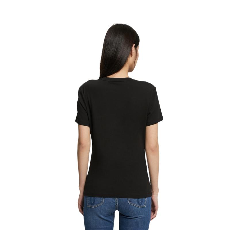 Calvin Klein Alphabet Logo Print Round Neck Short Sleeve T-Shirt Women Tops Black J217960-BEH