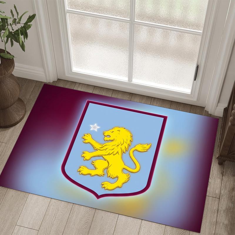 Aston Villa Futbol Tasarım Kristal Kadife Halı Rahat Non?Yatak Odası Oturma Odası Girişi İçin Kaymaz Desenli Halı
