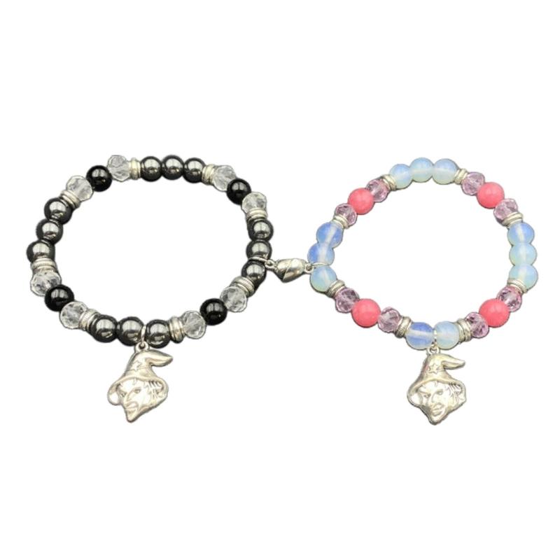 Halloween Spiders Couple Bracelet Trendy Heart Magnetic Matching Hand Jewelry