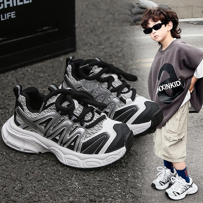 Children's sports shoes male and female classmates 2025 spring and autumn new breathable shoes platform mesh shoes mountaineering shoes dad running