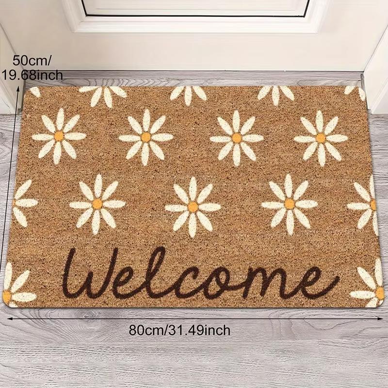 Small Chrysanthemum Carpet Cow Green Doormat Welcome Mat Outdoor Carpet Rug For Bedroom Living Room Carpet Washable Home