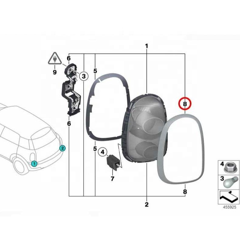 Taillight Frame for MINI Countryman R60 (Models 52109806935, 52109806936)