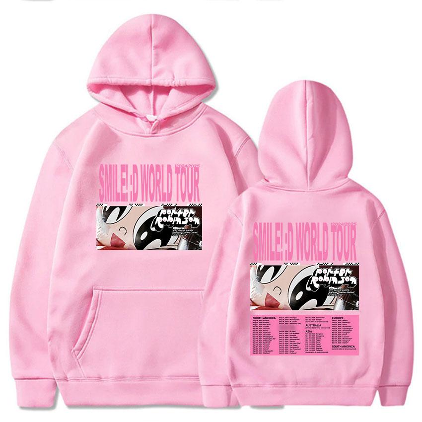 Double Side Printing Hoodies Porter Robinson Smile World Tour 2024/2025 Sweatshirts Streetwear Hooded Pullovers