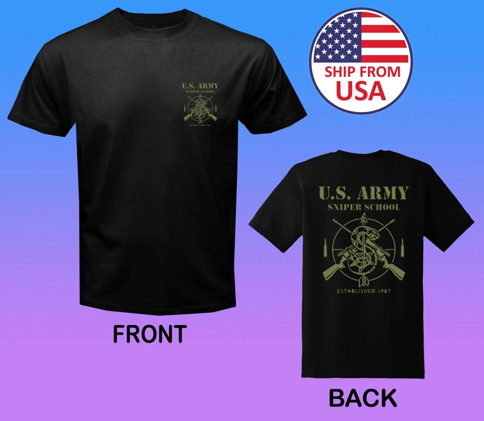 US Army Sniper School Men s Black Size S-5XL 4XL